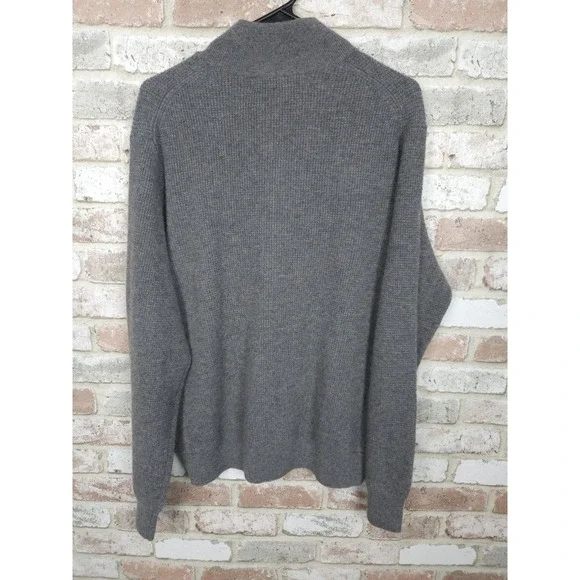 The Cashmere Project Men's Quarter Zip Cashmere Sweater w/ Pockets XL